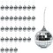 Okuna Outpost 36 Pack Silver Disco Ball Ornaments - 2-Inch Christmas Decorations - Disco Ornaments for Christmas Trees & Living Rooms